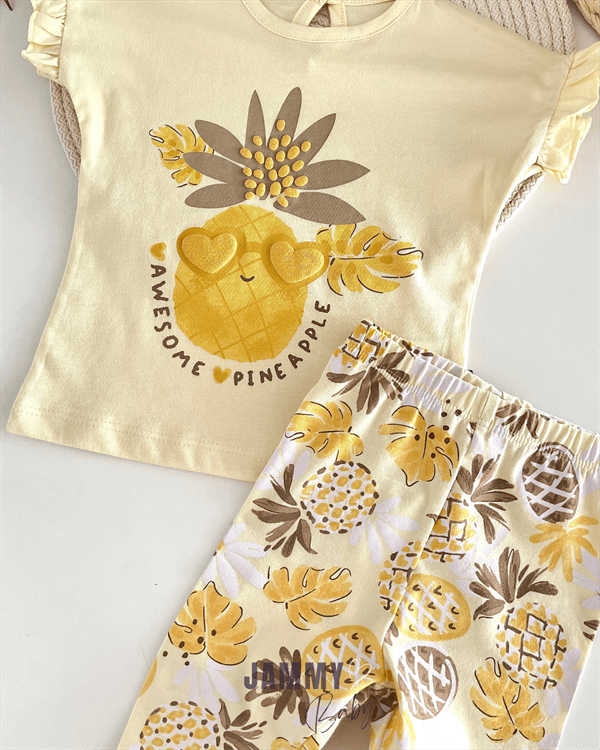 pineapple tights 2 - piece set - powder - Justyol