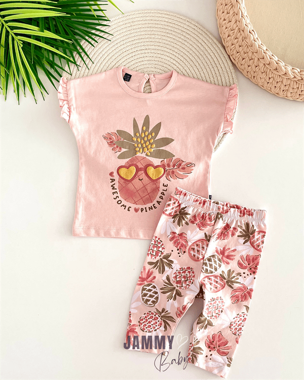 pineapple tights 2 - piece set - powder - Justyol