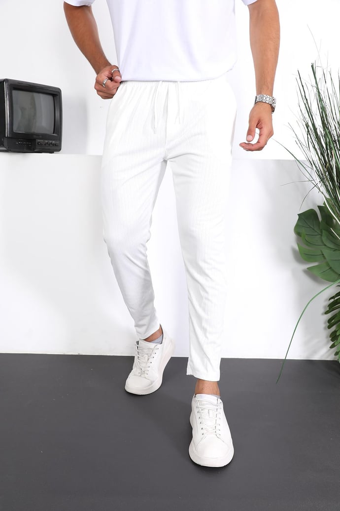 Premium Çizgi Şeritli Keten Pantolon - Justyol