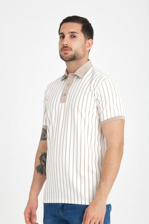 Premium Dik Çizgili Polo Yaka T-Shirt - Justyol