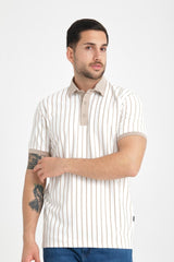 Premium Dik Çizgili Polo Yaka T-Shirt - Justyol