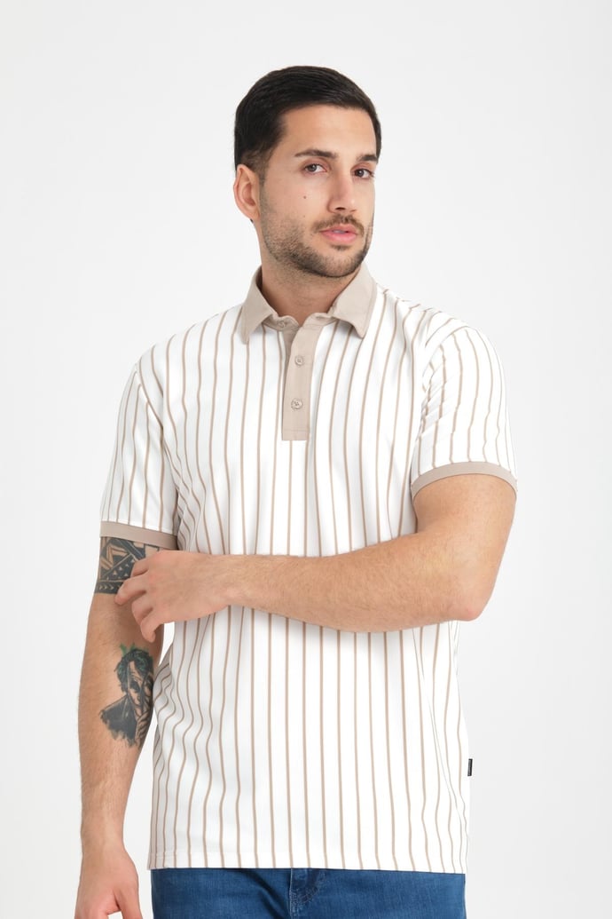 Premium Dik Çizgili Polo Yaka T-Shirt - Justyol