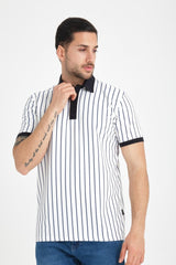 Premium Dik Çizgili Polo Yaka T-Shirt - Justyol