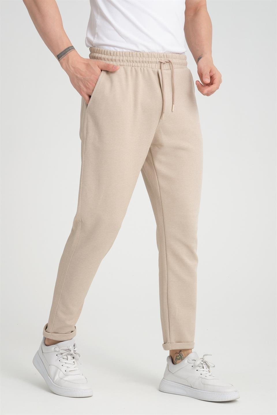 premium oxford örme duble paça erkek pantolon - Justyol