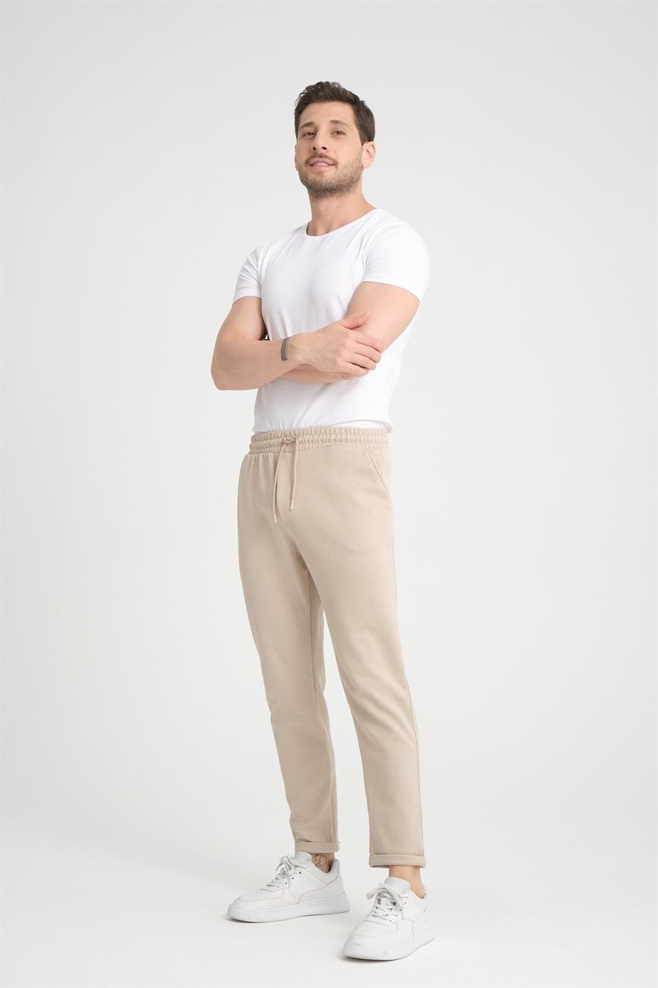 premium oxford örme duble paça erkek pantolon - Justyol