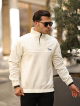 Premium Yarım Ferrmuar Polar Sweatshirt - Füme - 40842 - Justyol