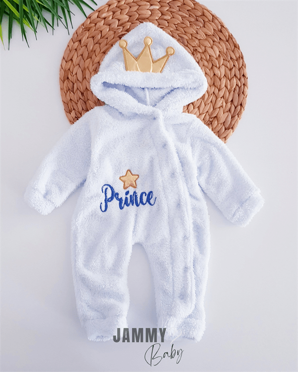 prince çitçitli peluş tulum - mavi - Justyol