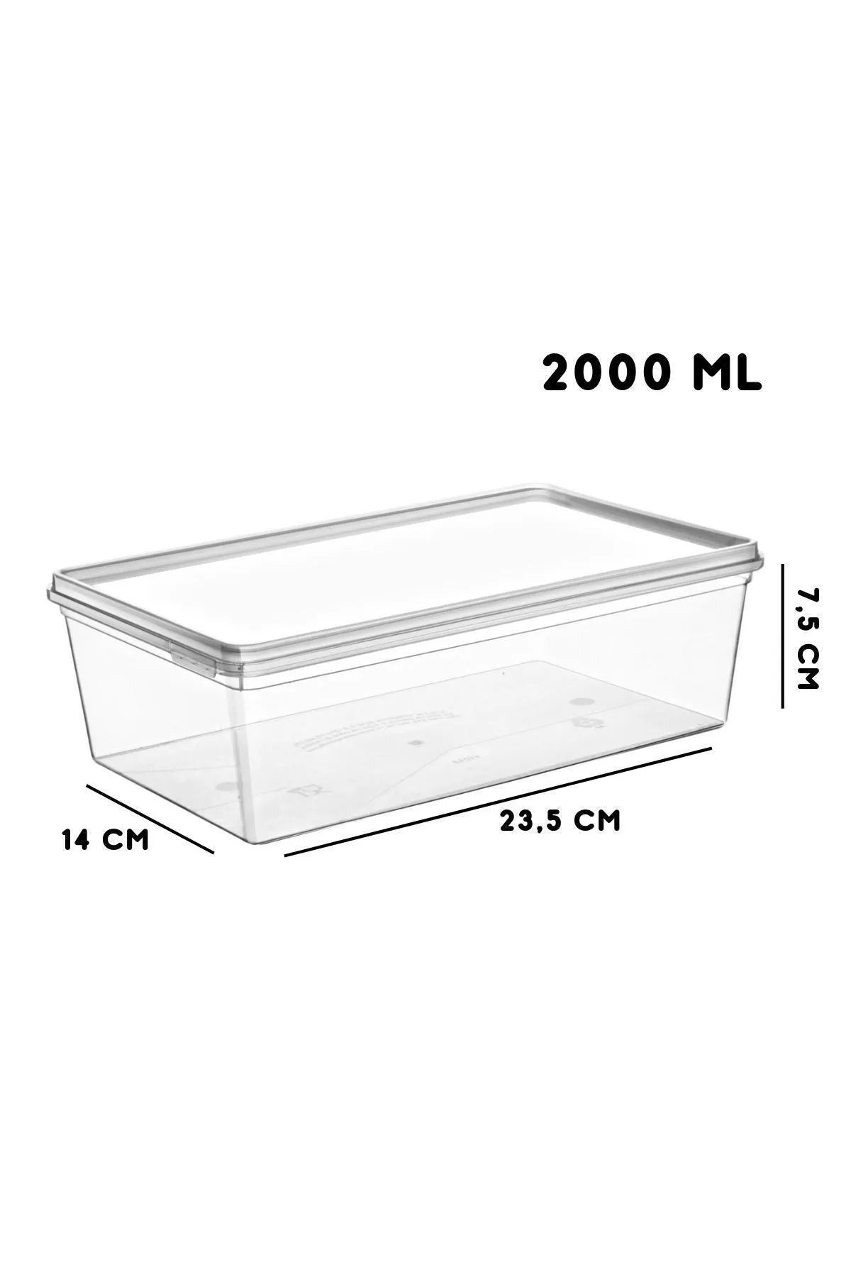 Conteneur de stockage adapté au congélateur avec couvercle intégré - Lot de 10 pièces de 2 litres - Justyol