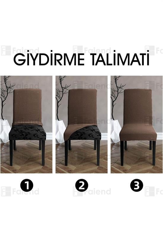 sandalye kilifi yikanabilir likrali esnek lastikli sandalye örtü - Justyol
