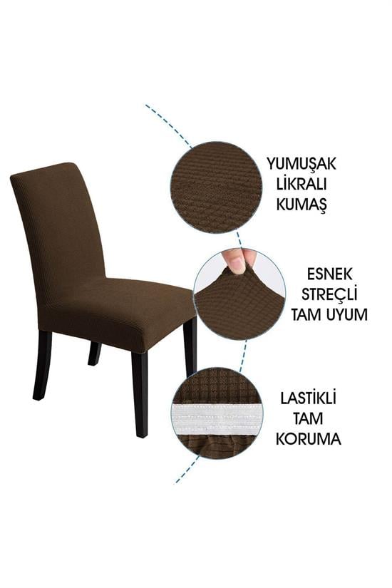 sandalye kilifi yikanabilir likrali esnek lastikli sandalye örtü - Justyol