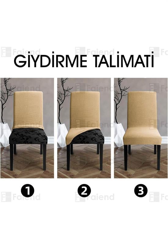 sandalye kilifi yikanabilir likrali esnek lastikli sandalye örtü - Justyol