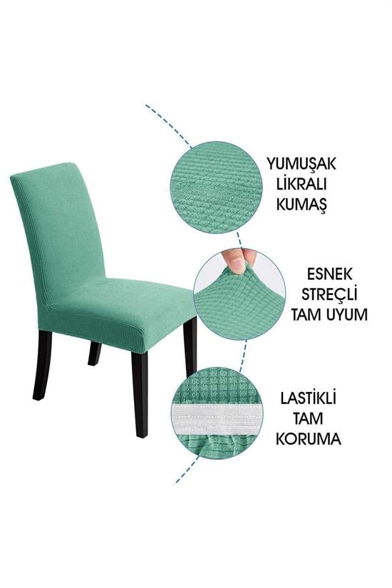 sandalye kilifi yikanabilir likrali esnek lastikli sandalye örtü - Justyol