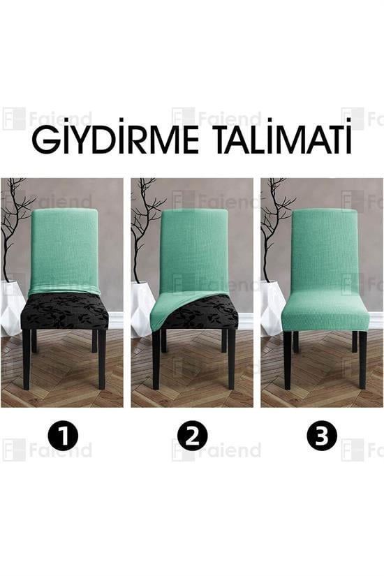 sandalye kilifi yikanabilir likrali esnek lastikli sandalye örtü - Justyol