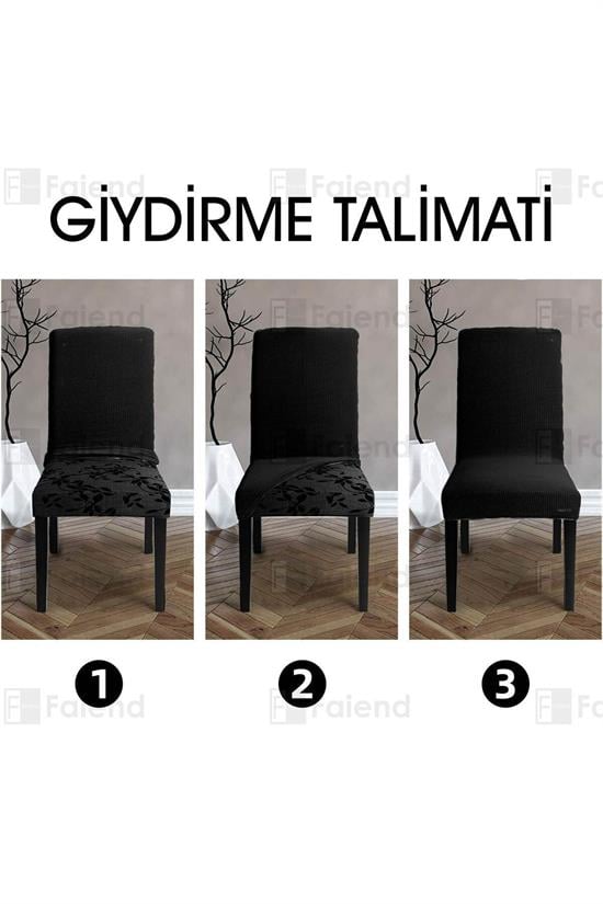 sandalye kilifi yikanabilir likrali esnek lastikli sandalye örtü - Justyol