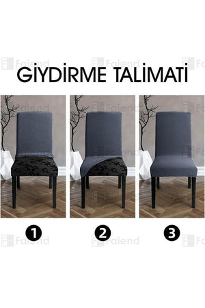 sandalye kilifi yikanabilir likrali esnek lastikli sandalye örtü - Justyol