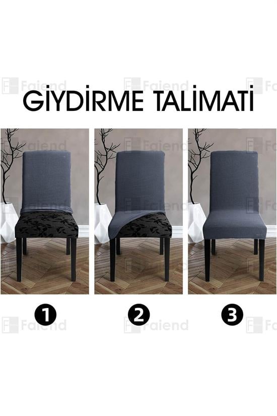 sandalye kilifi yikanabilir likrali esnek lastikli sandalye örtü - Justyol