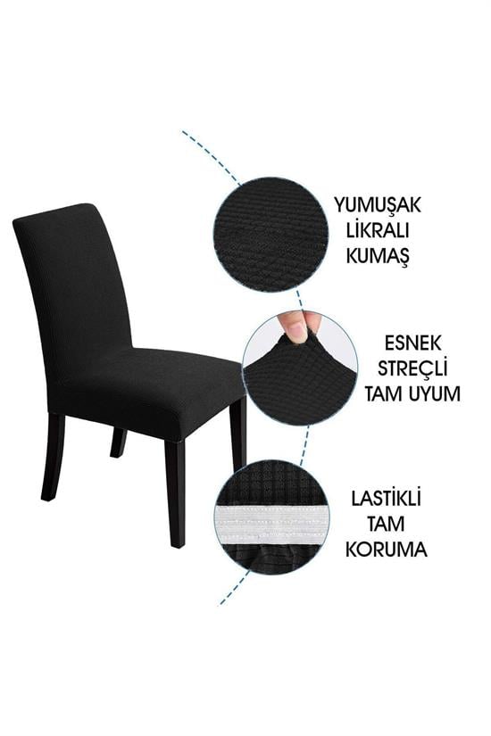sandalye kilifi yikanabilir likrali esnek lastikli sandalye örtü - Justyol