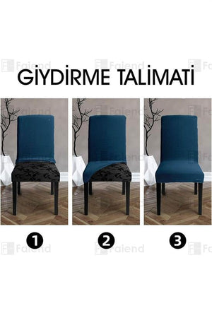sandalye kilifi yikanabilir likrali esnek lastikli sandalye örtü - Justyol