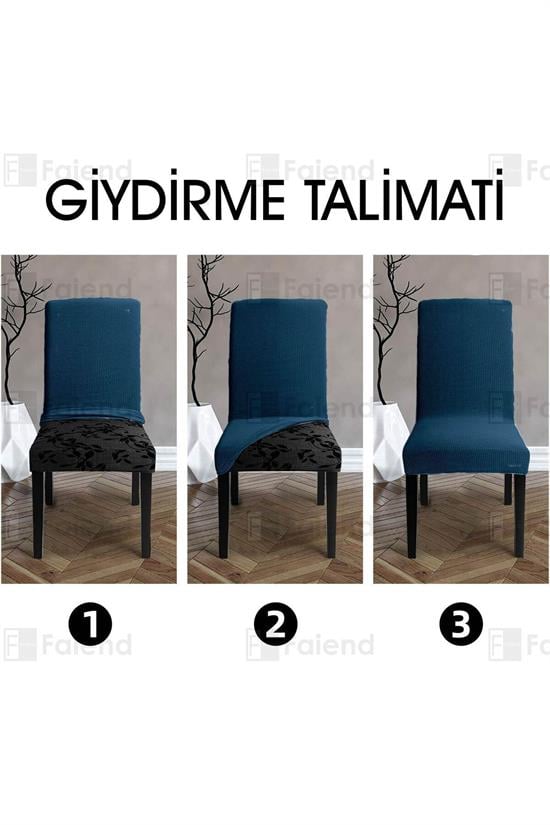 sandalye kilifi yikanabilir likrali esnek lastikli sandalye örtü - Justyol