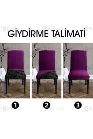 sandalye kilifi yikanabilir likrali esnek lastikli sandalye örtü - Justyol