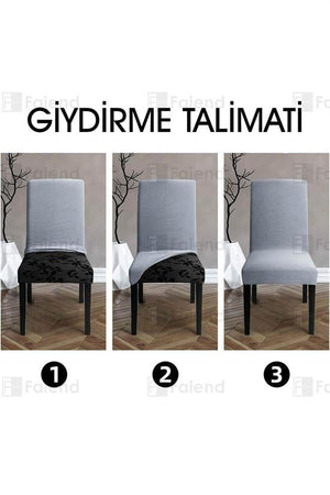 sandalye kilifi yikanabilir likrali esnek lastikli sandalye örtü - Justyol