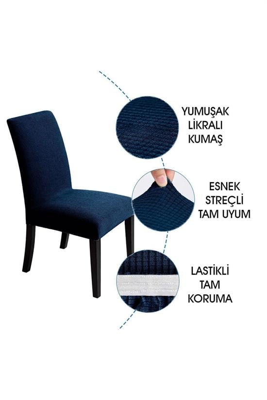 sandalye kilifi yikanabilir likrali esnek lastikli sandalye örtü - Justyol