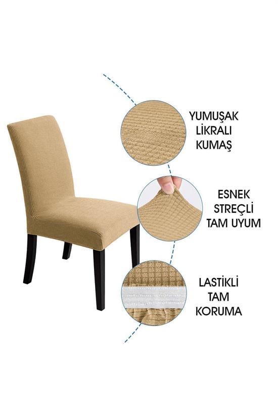 sandalye kilifi yikanabilir likrali esnek lastikli sandalye örtü - Justyol