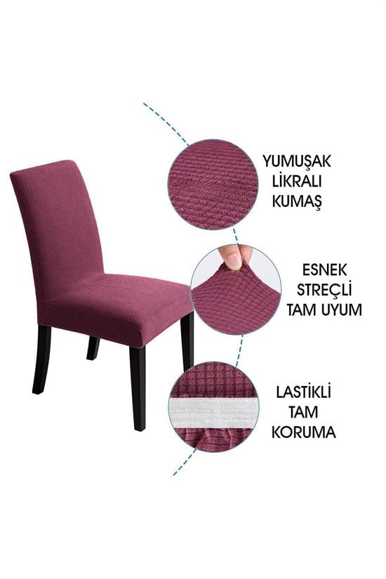 sandalye kilifi yikanabilir likrali esnek lastikli sandalye örtü - Justyol