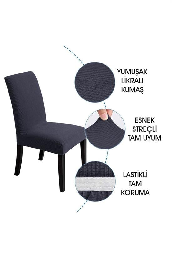 sandalye kilifi yikanabilir likrali esnek lastikli sandalye örtü - Justyol
