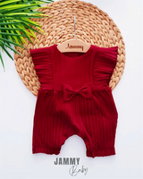 sandy ruffled wide ruffle short jumpsuit - Justyol
