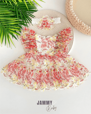 shaypatterned tulle bandana dress set - Justyol