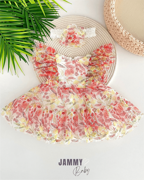 shaypatterned tulle bandana dress set - Justyol