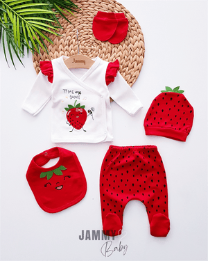 singer strawberry 5 parça yenidoğan set - pembe - Justyol