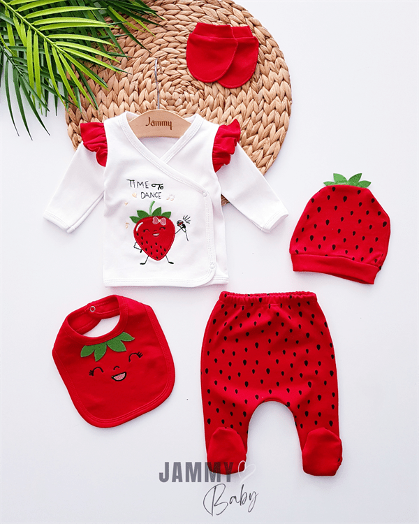 singer strawberry 5 parça yenidoğan set - pembe - Justyol