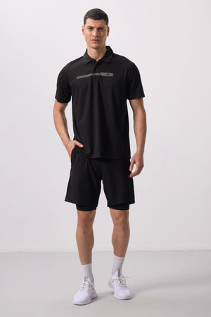 polyester ince yumuşak standart fit erkek taytli şort - 81287 - Justyol