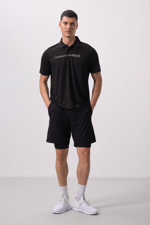 polyester ince yumuşak standart fit erkek taytli şort - 81287 - Justyol