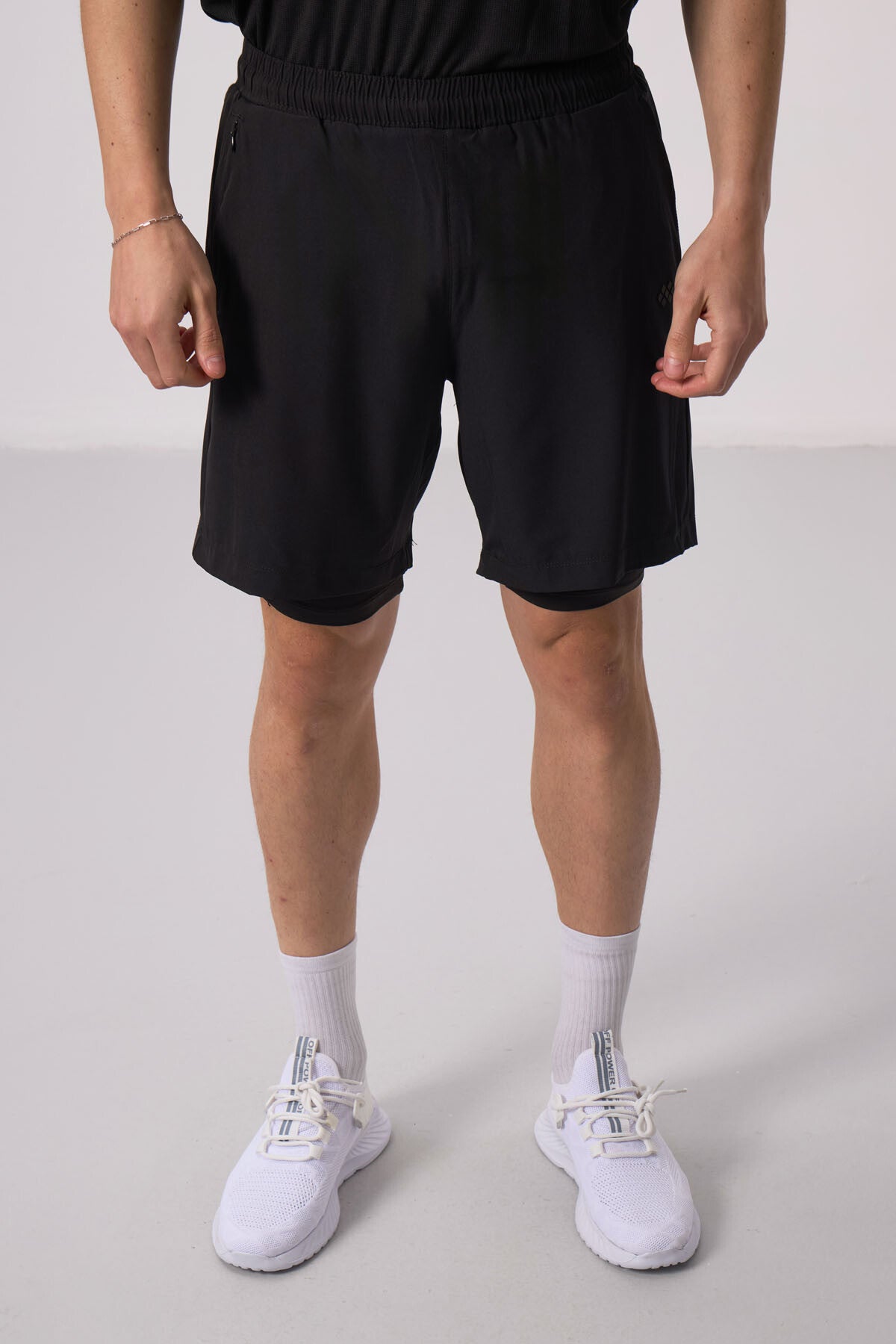 polyester ince yumuşak standart fit erkek taytli şort - 81287 - Justyol