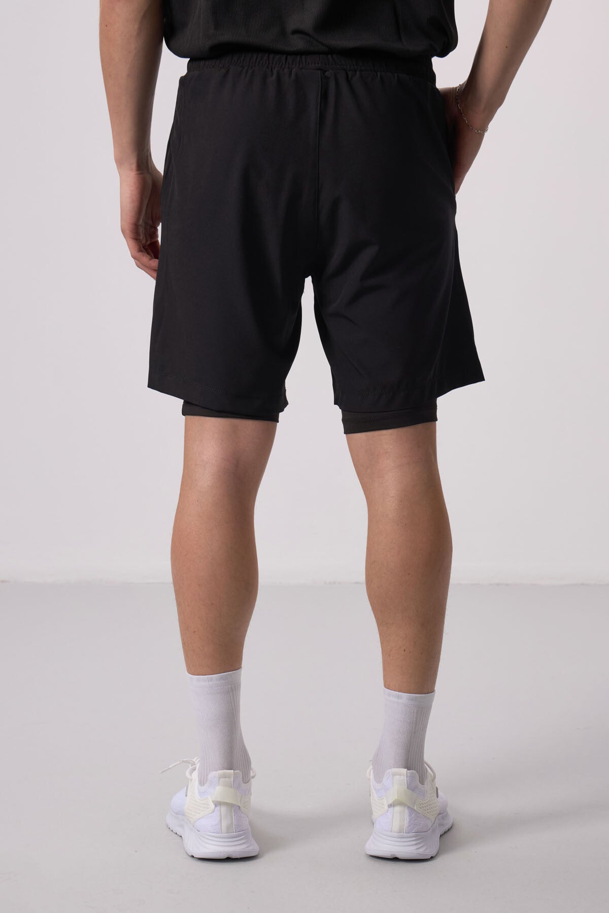 polyester ince yumuşak standart fit erkek taytli şort - 81287 - Justyol