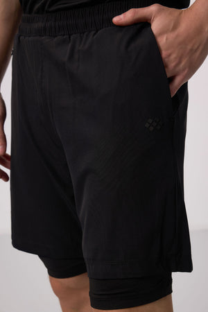 polyester ince yumuşak standart fit erkek taytli şort - 81287 - Justyol