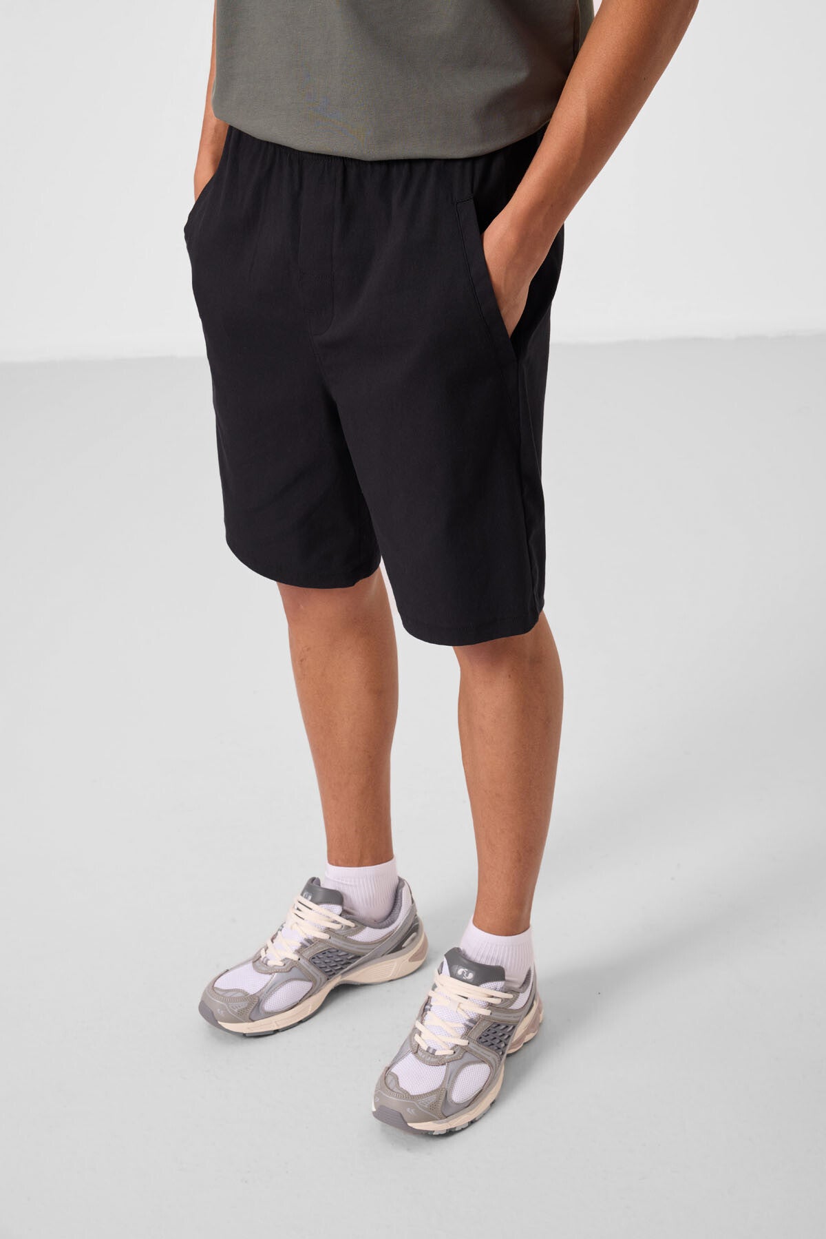 standart fit dokuma hafif esnek chino erkek şort - 81292 - Justyol