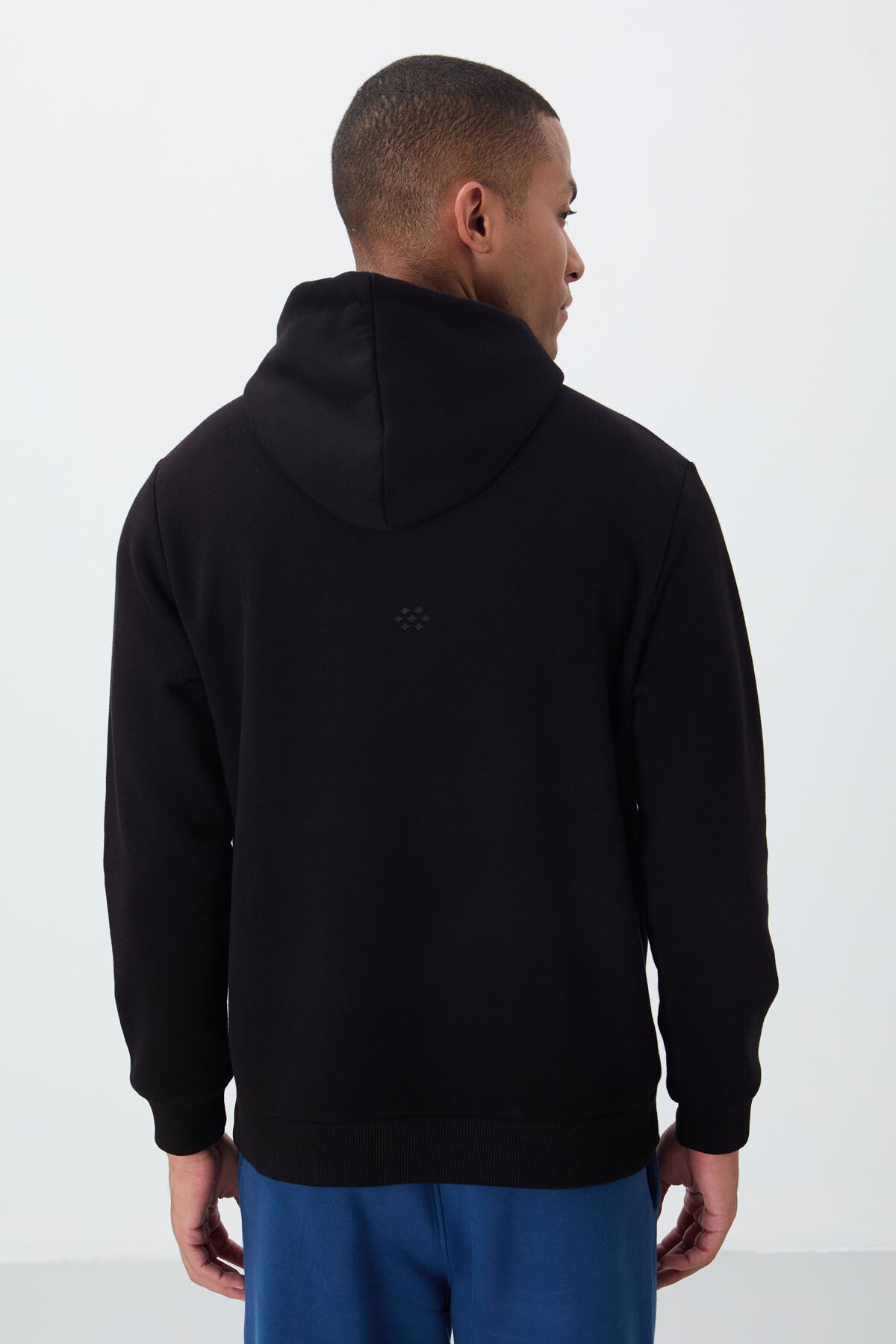 pamuklu kalin içi tüylü yumuşak dokulu comfort fit nakişli erkek sweatshirt - 88419 - Justyol