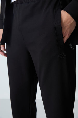 lacivert pamuklu kalin yumuşak dokulu comfort fit basic erkek eşofman takim - 85260 - Justyol