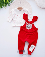 smart cat salopet & pati desen body set - somon - Justyol