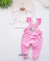 smart cat salopet & pati desen body set - somon - Justyol