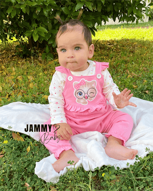 smart cat salopet & pati desen body set - somon - Justyol