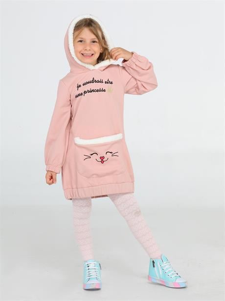 yumoş prenses hoodie elbise - Justyol