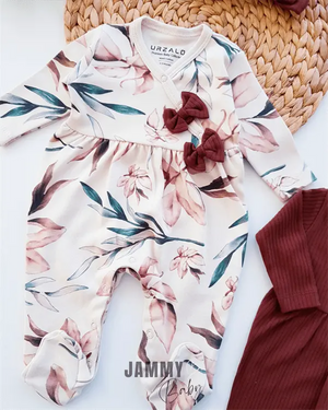 Autumn Leaves 2 Piece Jumpsuit Set - GREEN - Justyol