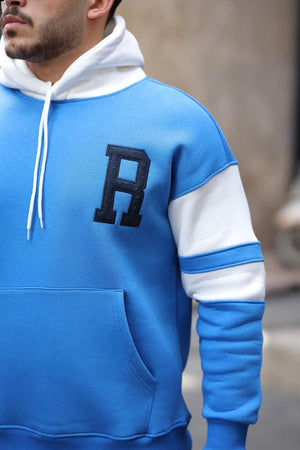 Sweat-shirt à capuche en molleton avec détails de bandes sportive - Justyol