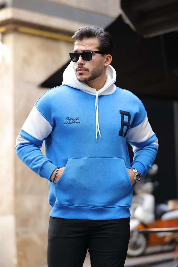 Sweat-shirt à capuche en molleton avec détails de bandes sportive - Justyol