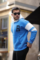 Sweat-shirt à capuche en molleton avec détails de bandes sportive - Justyol